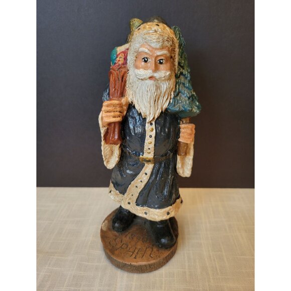 Hand-Painted Resin Santa Figurine W/ Tree & Toys Representative of 1890 Spain 8" - Picture 8 of 8